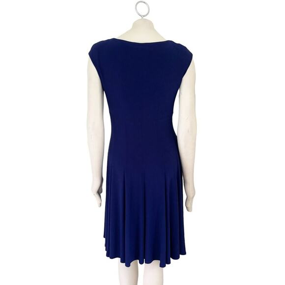RALPH LAUREN Stretchy A-line Cocktail Dress in Indigo SZ 8 - Picture 6 of 10
